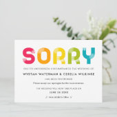 Carte d'annonce de mariage reporté colorée (Debout devant)