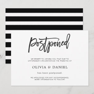 Carte d'annonce de mariage reporté simple