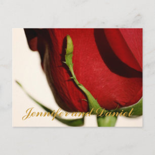 Carte d'annonce de mariage Rose Rouge Décembre