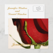 Carte d'annonce de mariage Rose Rouge Décembre (Devant / Derrière)