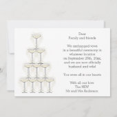 Carte d'annonce de mariage simple avec verres à ch (Dos)