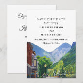 Carte d'annonce de mariage Watercolor Telluride Co (Devant / Derrière)