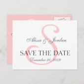 Carte d'annonce de monogramme de mariage à date à  (Devant / Derrière)