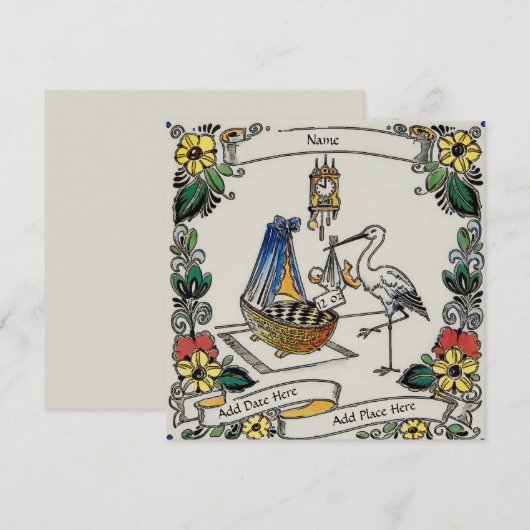 Carte d'annonce de naissance (Devant / Derrière)