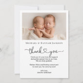 Carte d'annonce de naissance à plat avec photo Deu (Dos)