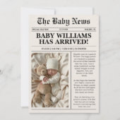 Carte d'annonce de naissance avec photo de journal (Devant)
