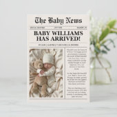 Carte d'annonce de naissance avec photo de journal (Debout devant)