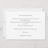 Carte d'annonce de naissance avec un collage de ph (Dos)