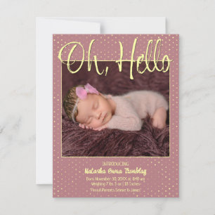 Carte d'annonce de naissance Baby Oh, Hello Flat