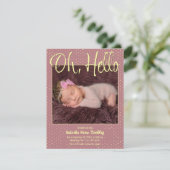Carte d'annonce de naissance Baby Oh, Hello Flat (Debout devant)