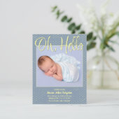 Carte d'annonce de naissance Baby Oh, Hello Flat (Debout devant)