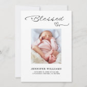 Carte d'annonce de naissance bébé à plat écriture  (Devant)