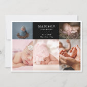 Carte d'annonce de naissance bébé élégante et chic (Devant)