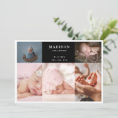 Carte d'annonce de naissance bébé élégante et chic (Debout devant)