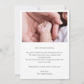 Carte d'annonce de naissance bébé en collage photo (Dos)