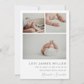 Carte d'annonce de naissance bébé minimaliste (Dos)