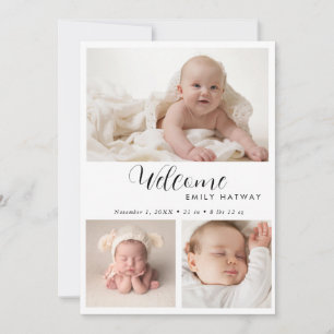 Carte d'annonce de naissance Bienvenue Collage p
