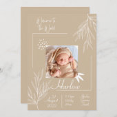 Carte d'annonce de naissance Bienvenue dans le mon (Devant / Derrière)