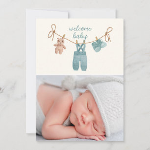 Carte d'annonce de naissance BOHO Baby Clothes