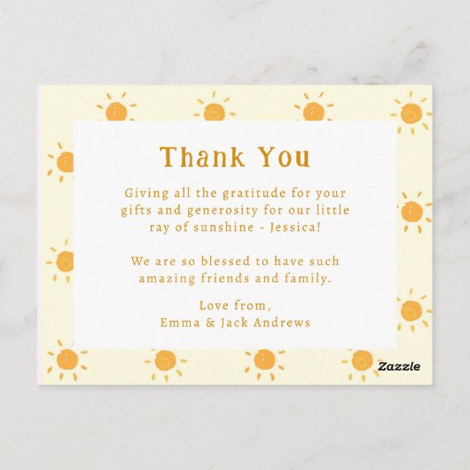 carte d'annonce de naissance boho ensoleillée avec (Dos)