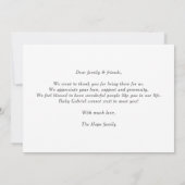 Carte d'annonce de naissance chic et minimale avec (Dos)
