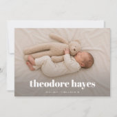 Carte d'annonce de naissance de bébé  (Devant)