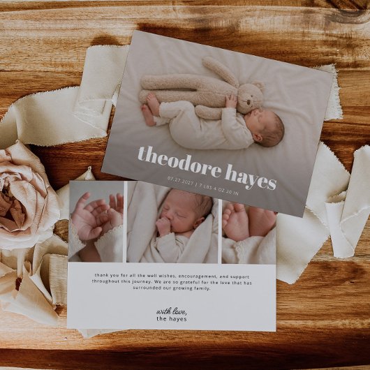 Carte d'annonce de naissance de bébé 