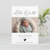 Carte d'annonce de naissance de bébé avec photo He (Debout devant)