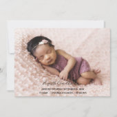 Carte d'annonce de naissance de bébé avec photo pe (Devant)