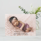 Carte d'annonce de naissance de bébé avec photo pe (Debout devant)