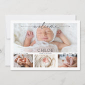 Carte d'annonce de naissance de bébé en collage ph (Devant)
