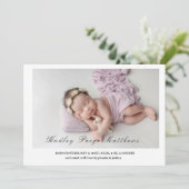 Carte d'annonce de naissance de bébé fille au styl (Debout devant)