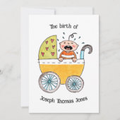 Carte d'annonce de naissance de bébé mignon dans u (Devant)