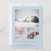Carte d'annonce de naissance de bébé moderne et mi (Dos)