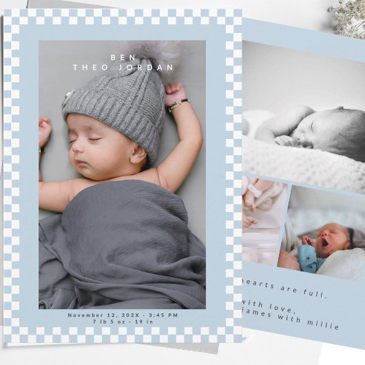 Carte d'annonce de naissance de bébé moderne et mi