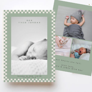 Carte d'annonce de naissance de bébé moderne et mi