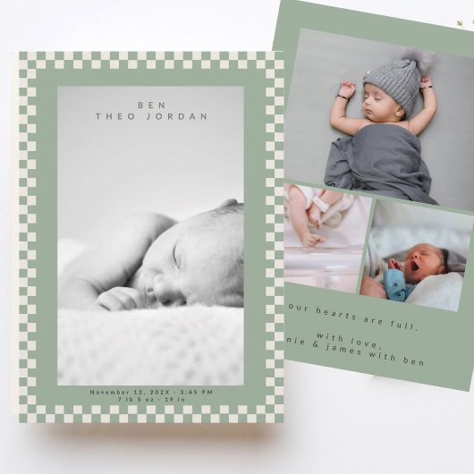 Carte d'annonce de naissance de bébé moderne et mi