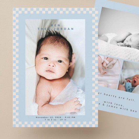 Carte d'annonce de naissance de bébé moderne et mi