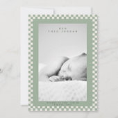 Carte d'annonce de naissance de bébé moderne et mi (Devant)
