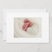 Carte d'annonce de naissance de bébé photo bleu ar (Dos)
