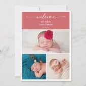 Carte d'annonce de naissance de bébé photo Chic Mi (Devant)