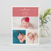 Carte d'annonce de naissance de bébé photo Chic Mi (Debout devant)