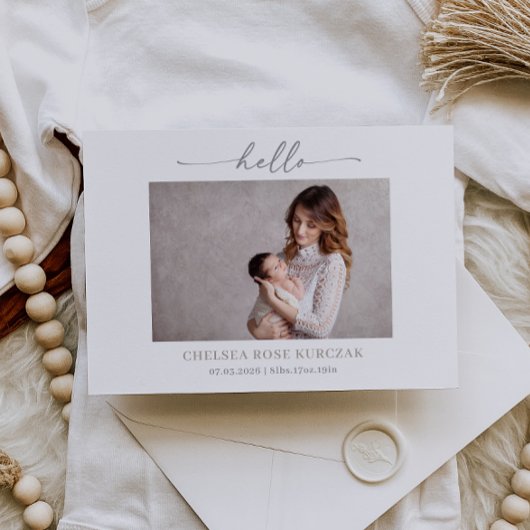 Carte d'annonce de naissance de bébé photo Chic Mi