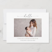 Carte d'annonce de naissance de bébé photo Chic Mi (Devant)