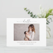Carte d'annonce de naissance de bébé photo Chic Mi (Debout devant)