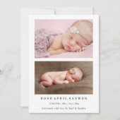 Carte d'annonce de naissance de bébé photo minimal (Devant)