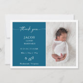 Carte d'annonce de naissance de bébé photo minimal (Devant)