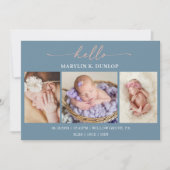 Carte d'annonce de naissance de bébé photo minimal (Devant)
