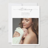 Carte d'annonce de naissance de bébé photo minimal (Devant)