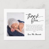 Carte d'annonce de naissance de bébé photo minimal (Dos)